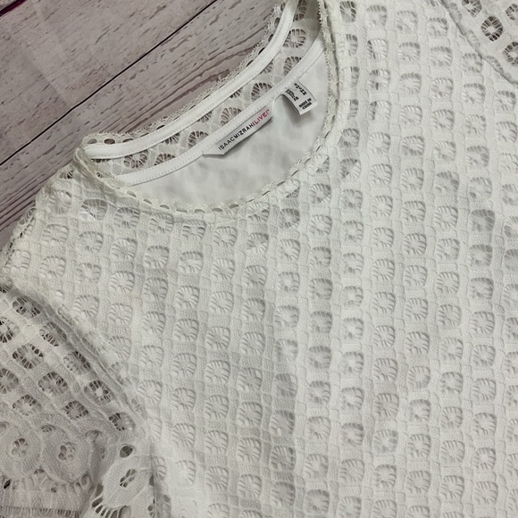 Isaac Mizrahi Small Short Cap Sleeve White Lace Mini Dress Summer Sundress - Picture 3 of 10